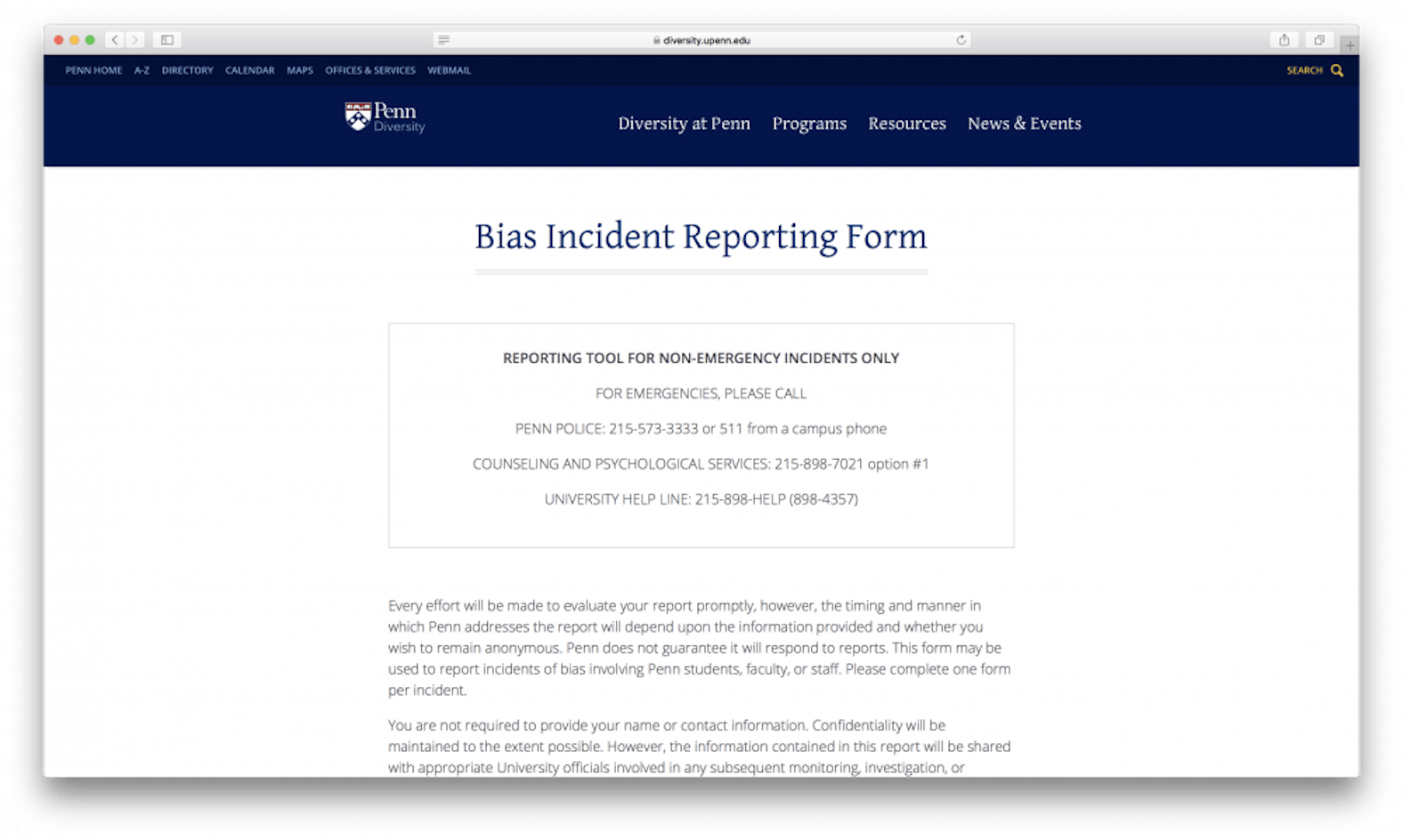 Online Bias Reporting