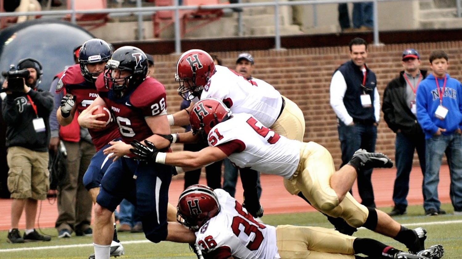 Penn senior running back Lyle Marsh erupted for 130 yards rushing Saturday, including a 47-yarder in the first quarter. Harvard entered the game allowing just 44 yards on the ground per game.