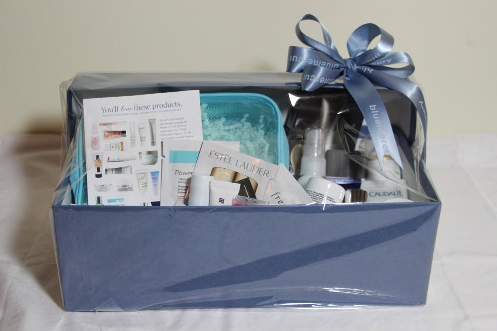 A gift basket of beauty products from Blue Mercury was one of the prizes featured at the event. | Courtesy of Alix Hamilton
