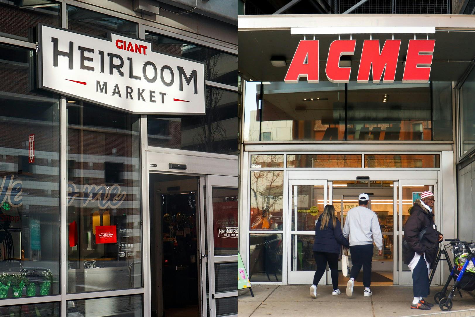 Giant Heirloom Market at 34th Street and ACME Market at 40th and Walnut Street.