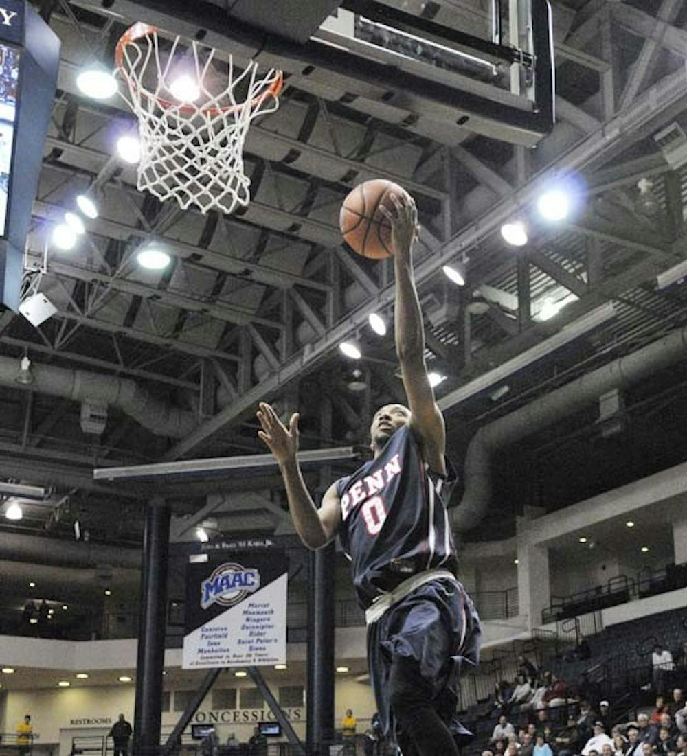 	Senior guard Miles Cartwright led the way for Penn against the Hawks on Tuesday night. With 25 points, including 5-8 from downtown, Cartwright led all scorers and helped the Quakers grab their first win of the season.