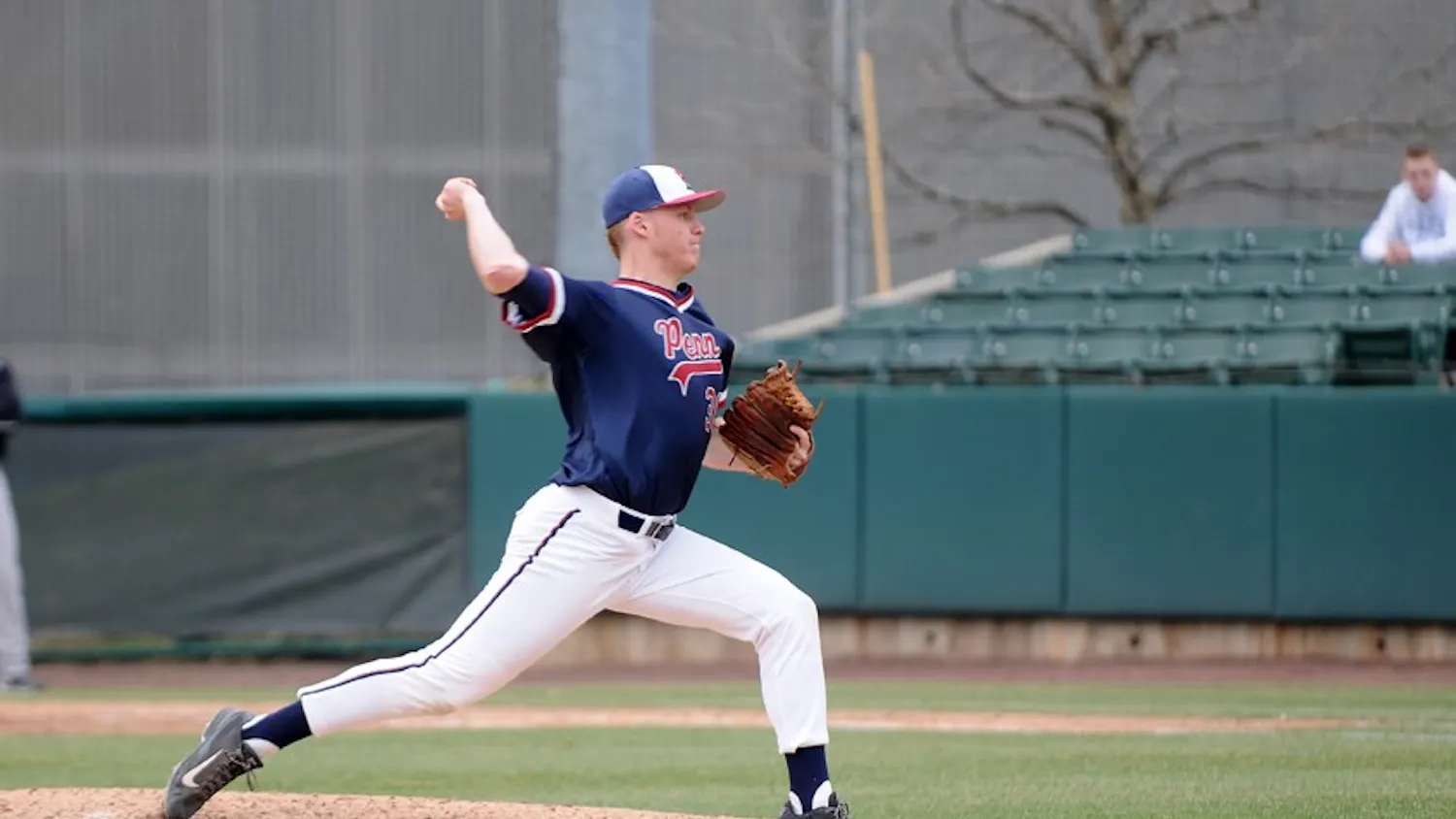 Baseball victory against Lafayette, final score 3-0. Connor Cuff pitching.