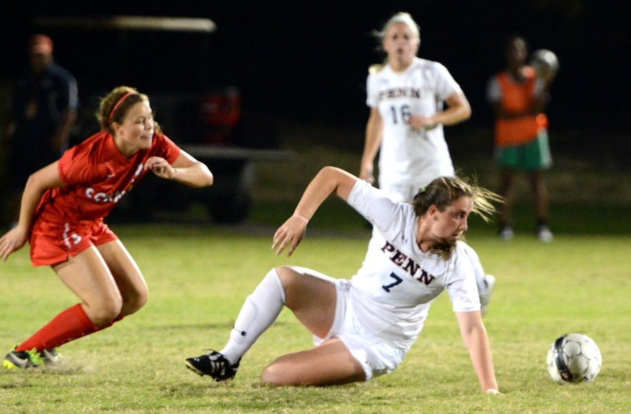 Penn women's soccer defeats Cornell 1-0. The winning goal was scored on a penalty kick.