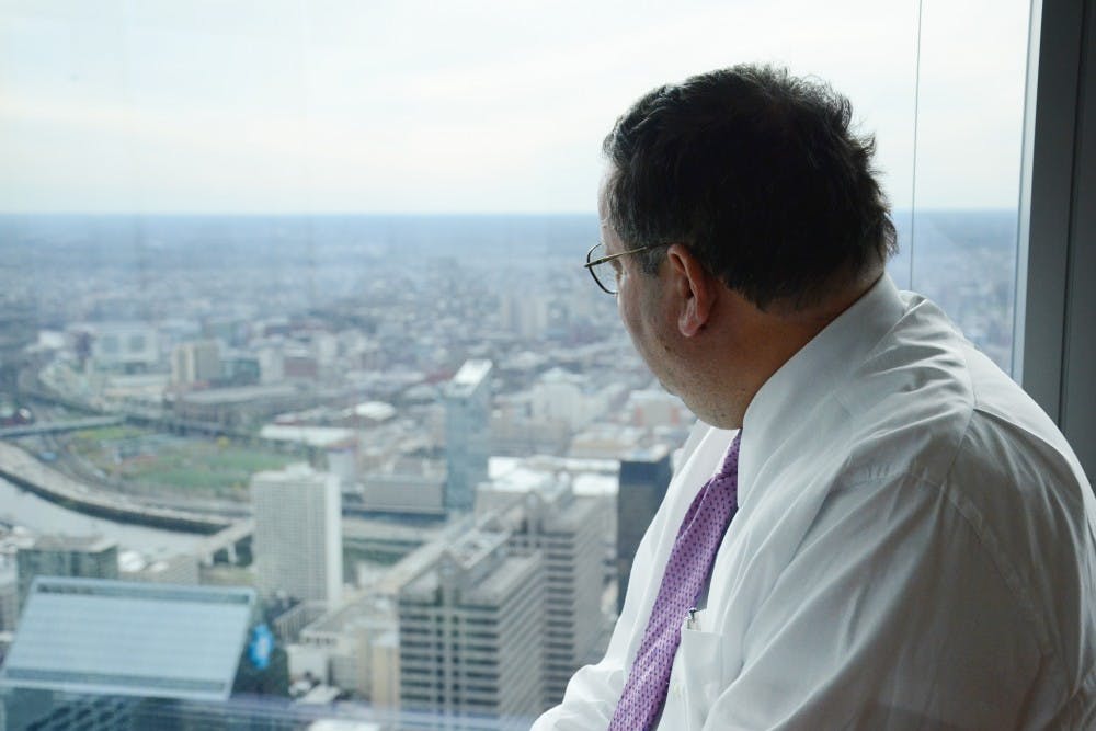 David L. Cohen's favorite view from the Comcast Center is from the 56th floor.