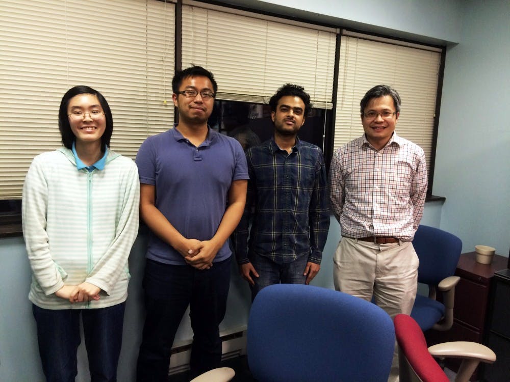  Pictured from left to right: Cam Nguyen, Kevin Lu, Tanveer Gill and professor Boon Thau Loo.