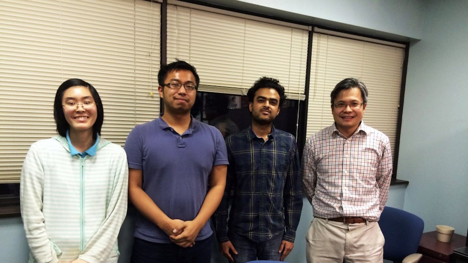 Pictured from left to right: Cam Nguyen, Kevin Lu, Tanveer Gill and professor Boon Thau Loo.