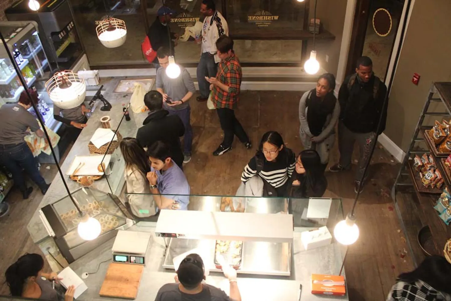 When Wishbone opened officially for the first time Monday at 5 p.m., the dozen or so people queued outside rushed into the store.