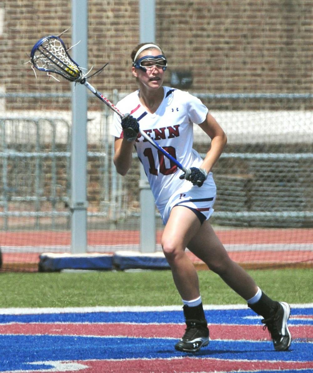 Women's lacrosse beats Brown 12-6 at Franklin Field on Senior Day. Emily Leitner and Erin Brennan play their last regular season game at home. 