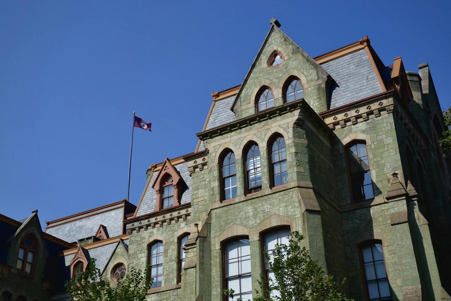 College Hall Penn Flag Campus.jpg