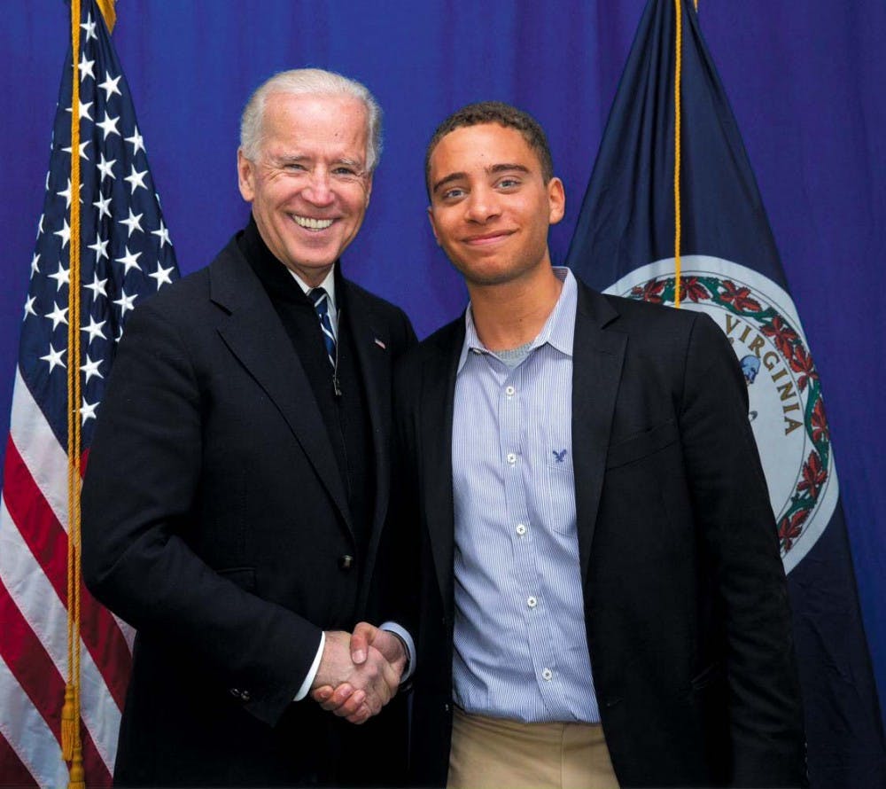 	College senior Graham White spent last semester as a paid staffer on the advance team for Vice President Joe Biden. 