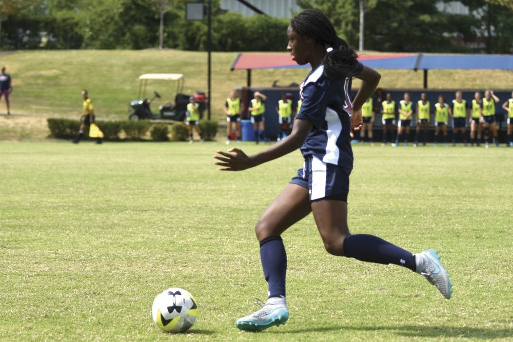 Although she hadn't scored a goal since the season opener against Seton Hall back in August, freshman forward Sasha Stephens netted two goals and one assist in Tuesday's 5-0 route of American.