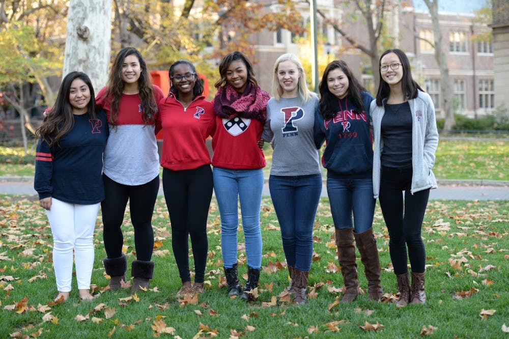 Penn Against Gun Violence has received mixed reactions from students. Members include (from left to right): College freshman Candy Alfaro, College freshman Camille Rapay, Wharton freshman Jillian Jones, College freshman Natalie Mullins, College freshman Madeline Freeman, College freshman Natalie Breuel, and College freshman Helen Dai.