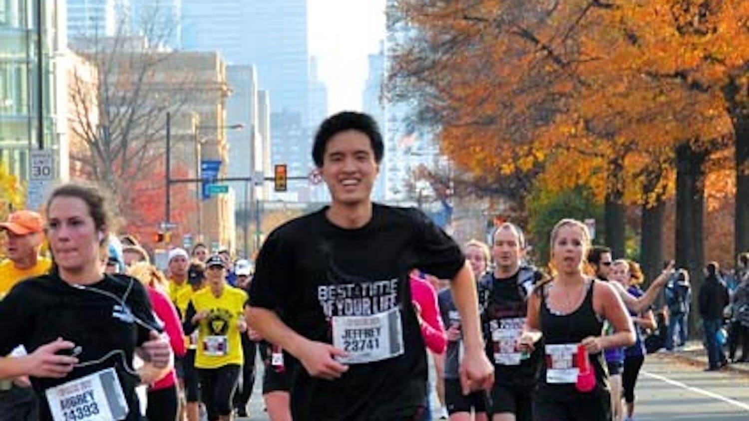 Jeffrey Lee runs in the Philadelphia Half Marathon on Nov. 20, 2011. Just after crossing the finish line, the Nursing and Wharton student died. The cause of his death will likely remain unknown.