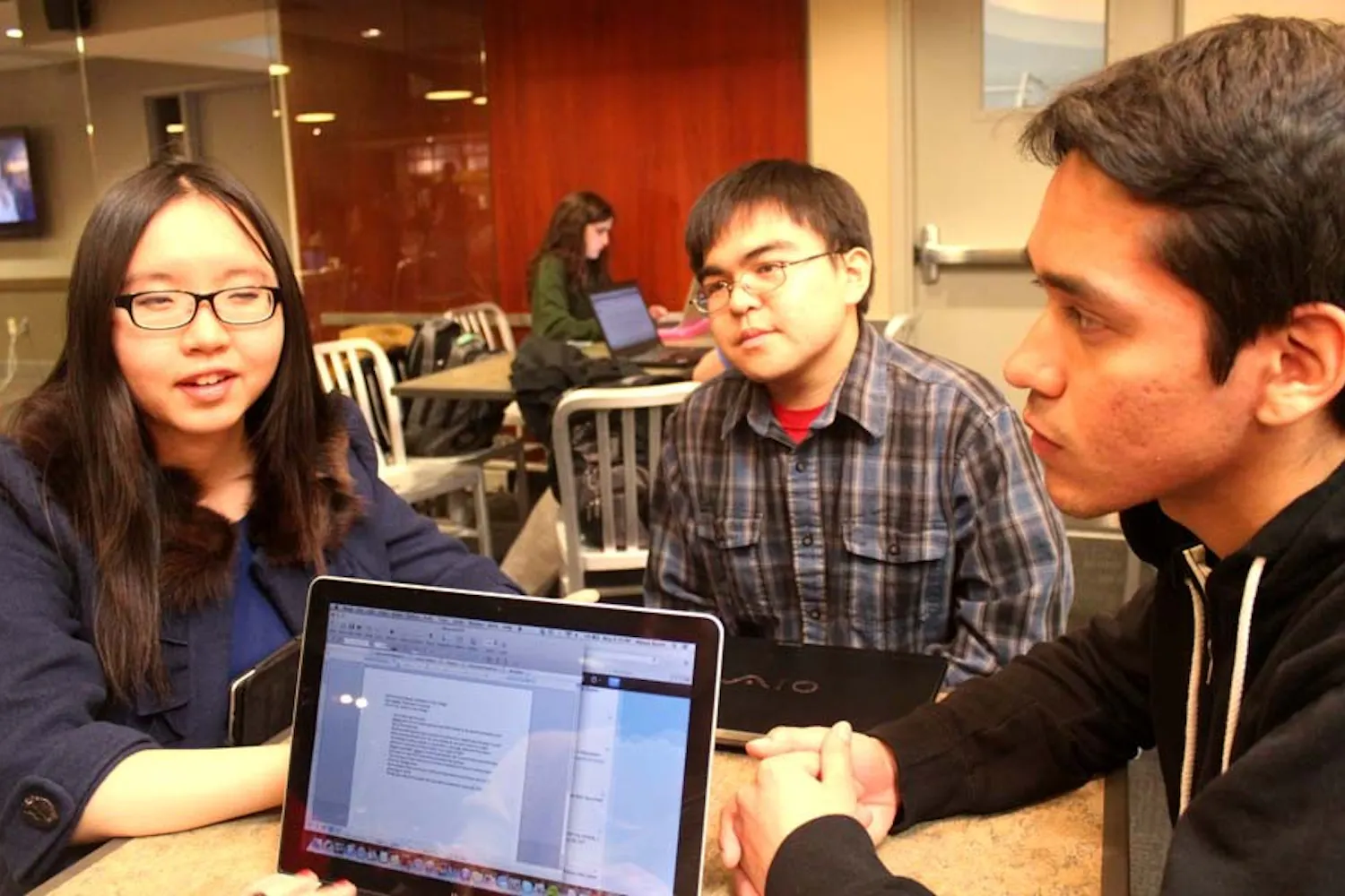 College freshman Joy Zhang, Nursing freshman John Doner, and College senior Chris Cruz are the co-founders of the new website, PennWorld.