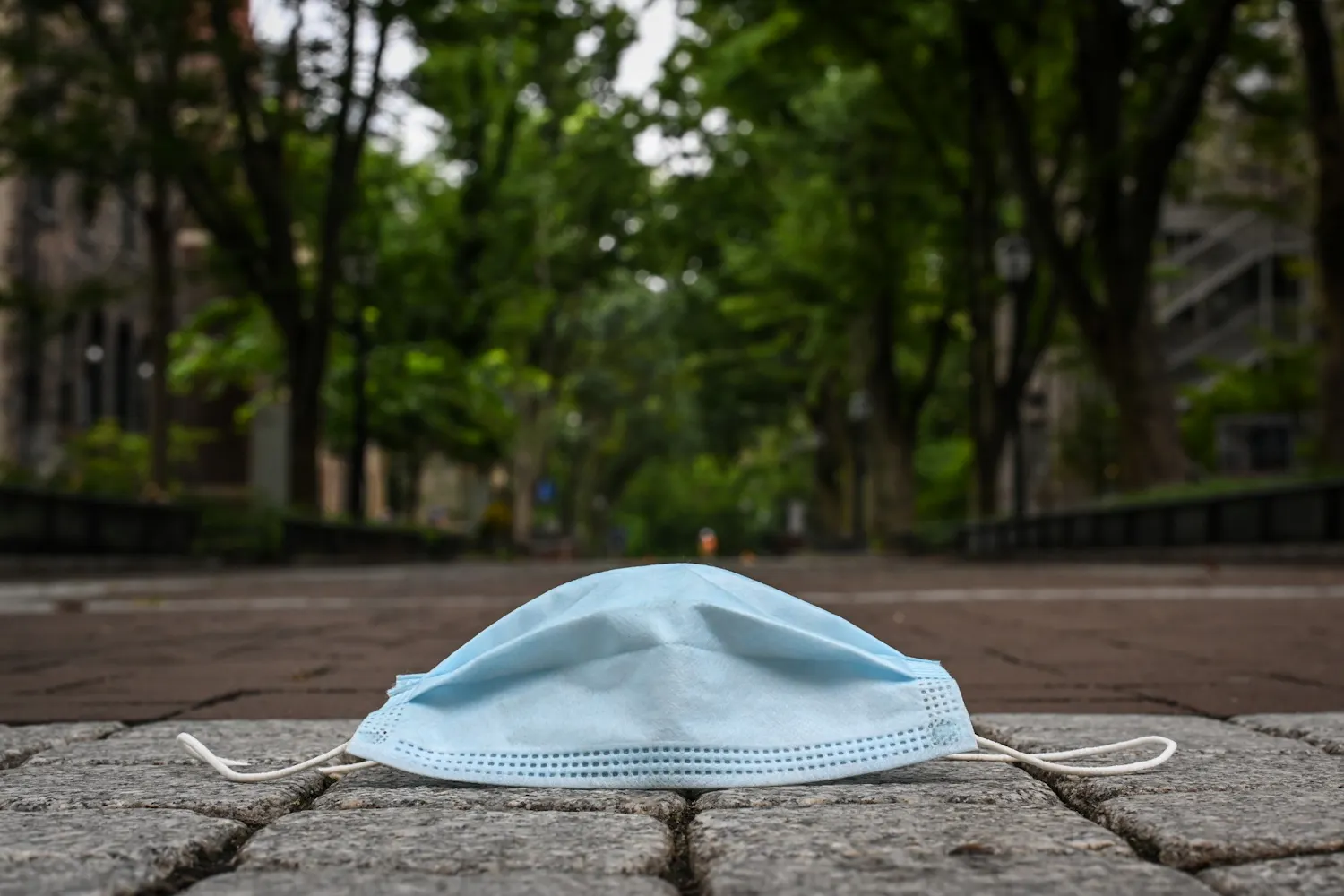 Photo Illustration Locust Walk Mask Summer Campus COVID-19 Coronavirus (Kylie Cooper) .jpg