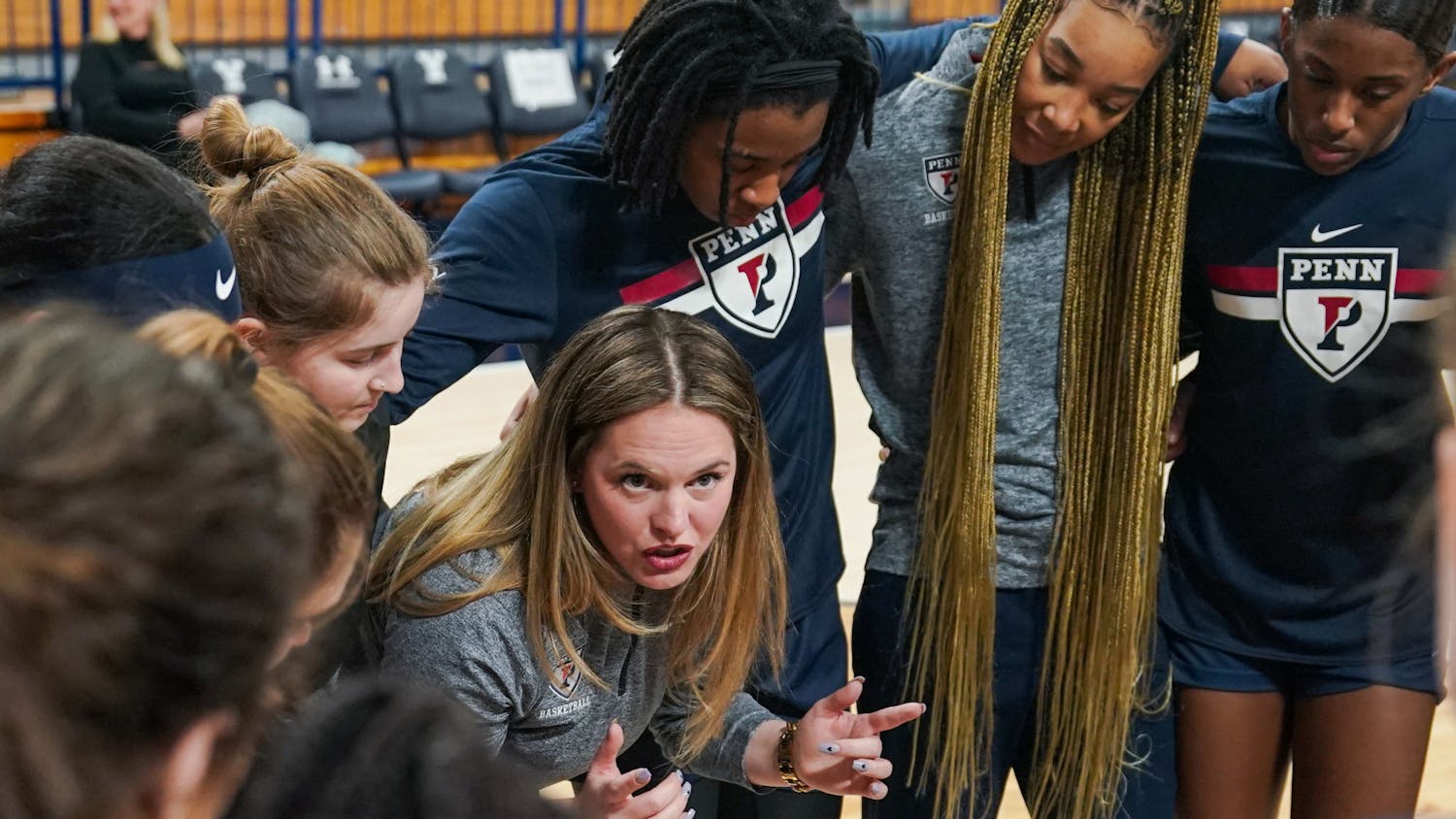 02-17-23 Women's Basketball vs Yale Team Huddle (Anna Vazhaeparambil).jpg.jpg