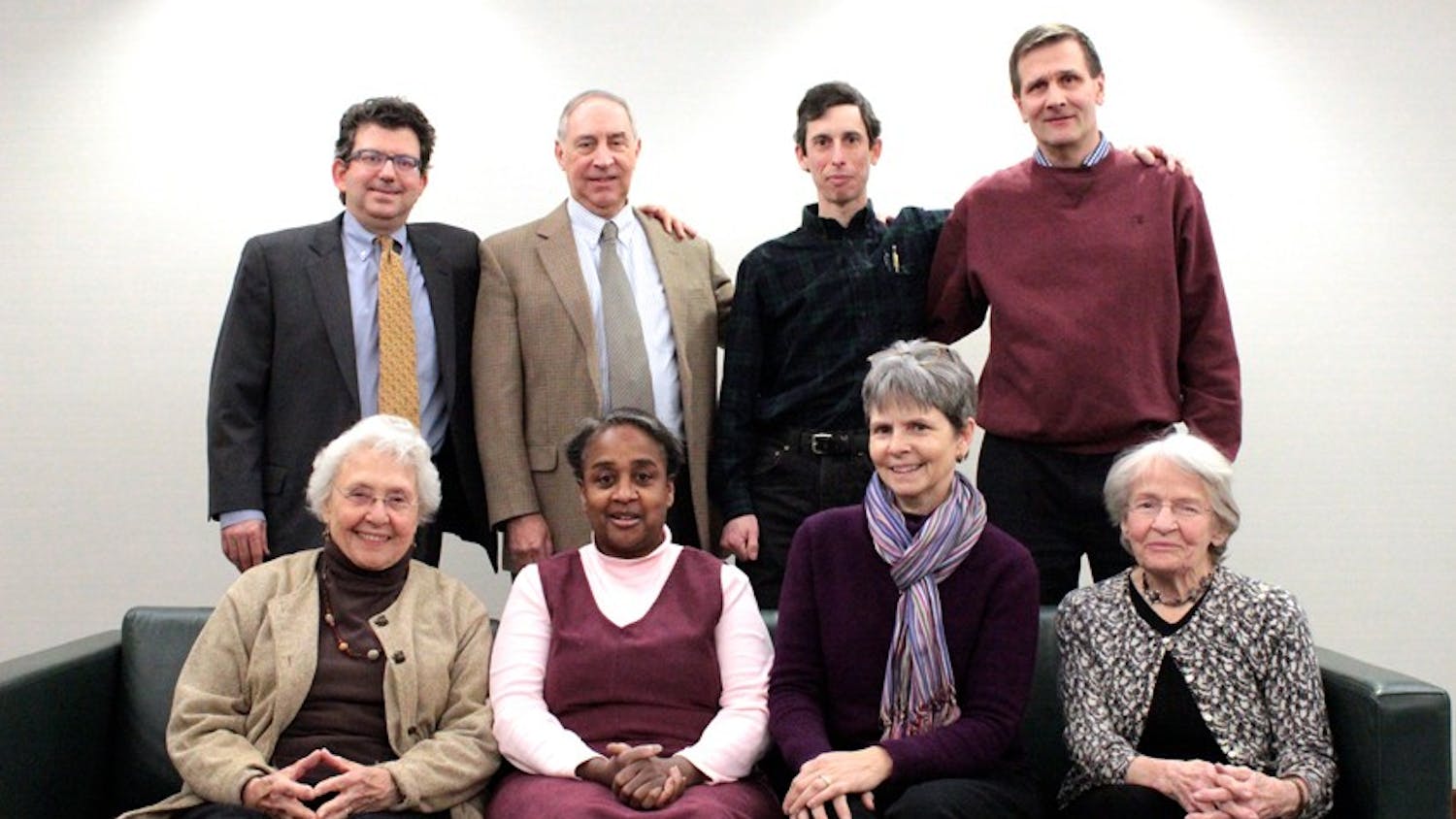 Woodland Terrace Homeowner's Association members gathered in court on Tuesday to fight against Penn's plans to tear down the historic mansion at 40th and Pine. They were represented by attorney Paul Boni, standing on the far left.