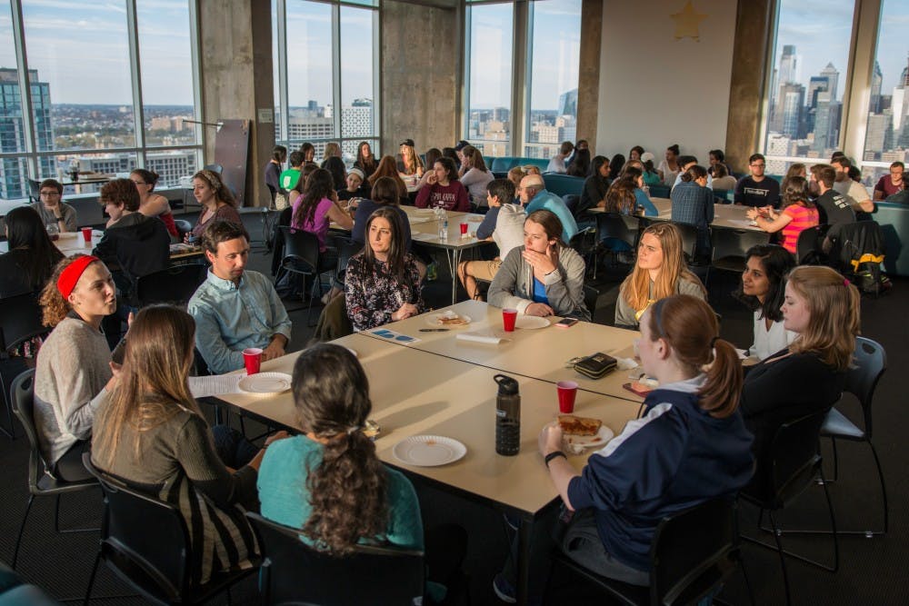 Students present at Table Talk were asked to sit with people they did not know to facilitate communication between people who would not ordinarily meet. 