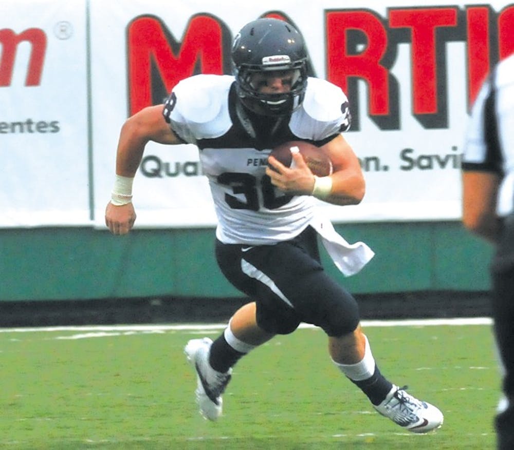 Penn football lost to William and Mary 27-14 in Williamsburg, Va. on a rainy Saturday afternoon. Austin Taps had two sacks and Dan Wilk posted one interception. 