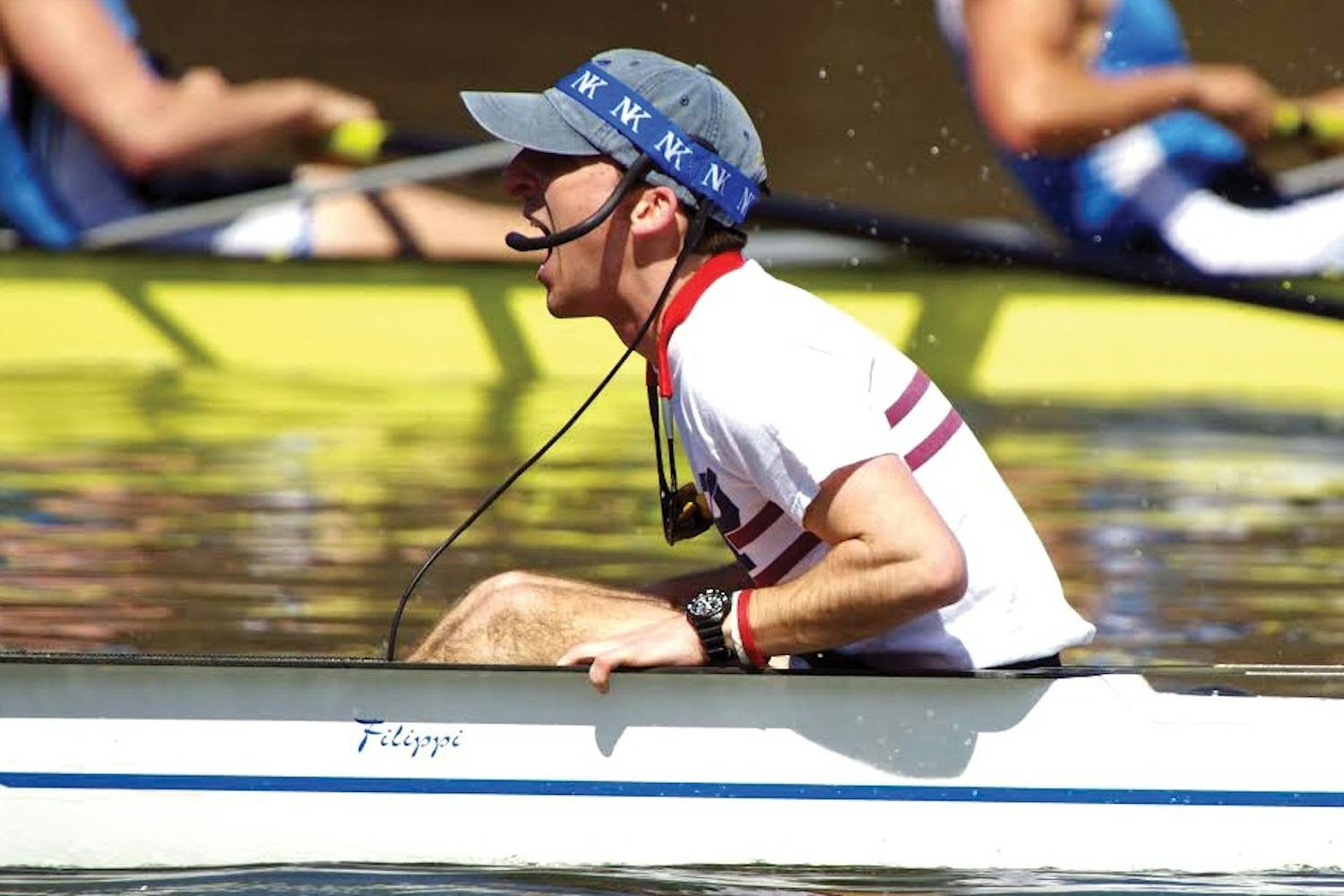 Heavyweight rowing coxswain Louis Lombardi plays an integral role in the Quakers' success despite never touching an oar A coxswain before he even arrived at Penn, Lombardi is responsible for keeping the rowers in synch and on track.