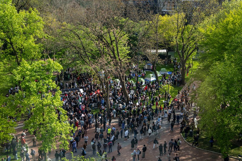 Pro-Palestinian encampment on College Green brings nationwide student protests to Penn&#39;s campus