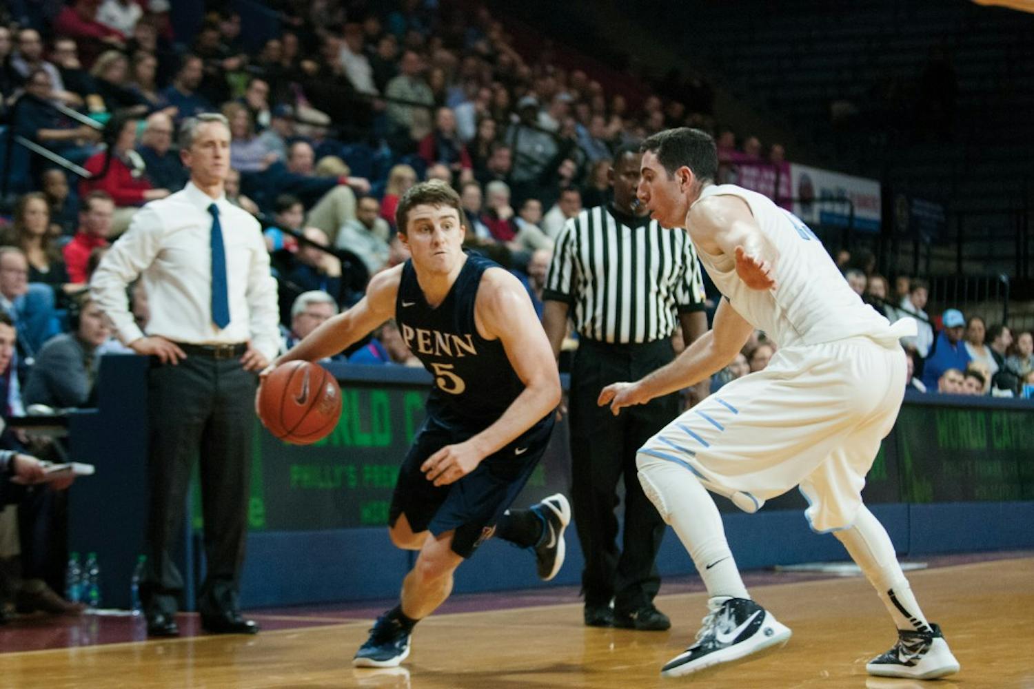 Sophomore Jackson Donahue led scoring for the Red squad with 25 points in Penn basketball's Red and Blue Scrimmage on Sunday as the Blue squad took the win, 87-85.