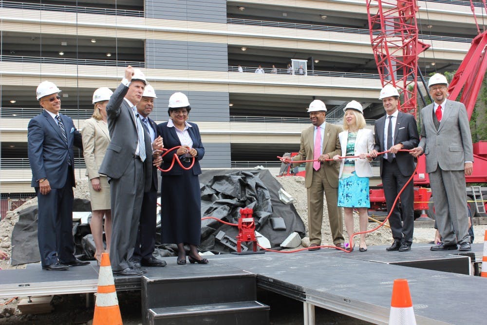 Penn President Amy Gutmann, Philadelphia Mayor Michael Nutter, Brandywine Realty Trust President and CEO Jerry Sweeney and other key stakeholders broke ground on the new FMC Building on Wednesday.