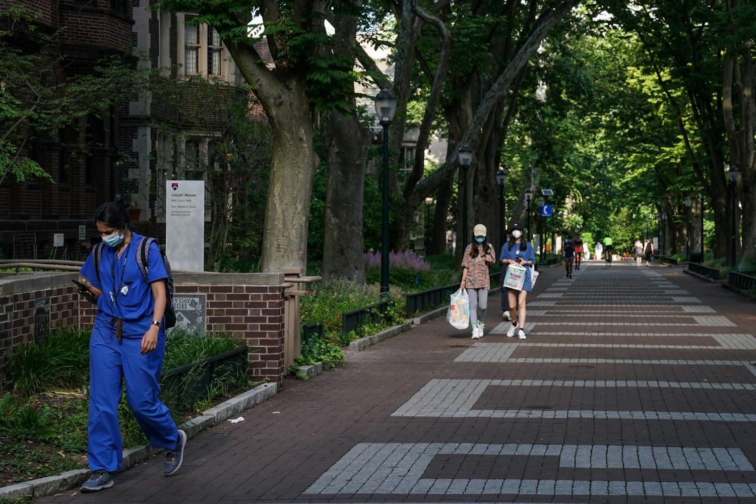 Locust Walk Campus Masks COVID-19 Coronavirus.jpg