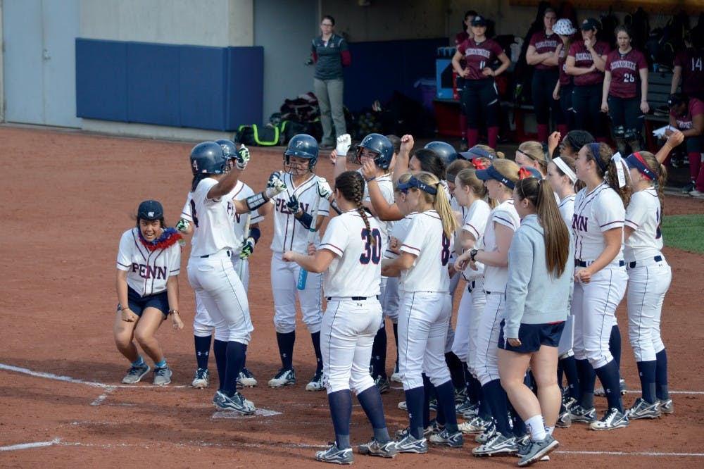 Sophomore Leah Allen's grand slam in the first game against Lafayette proved to be the difference as the Quakers won, 4-0.