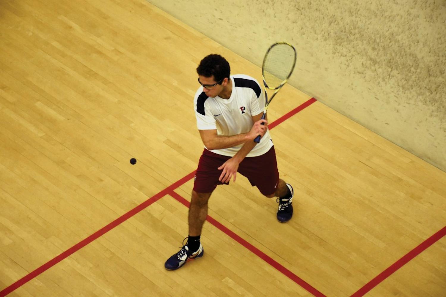 Freshman Karim Hussein, who hails from Cairo, Egypt, is one of the many international players on the men's squash team that has helped give the Quakers an undefeated start to 2015.