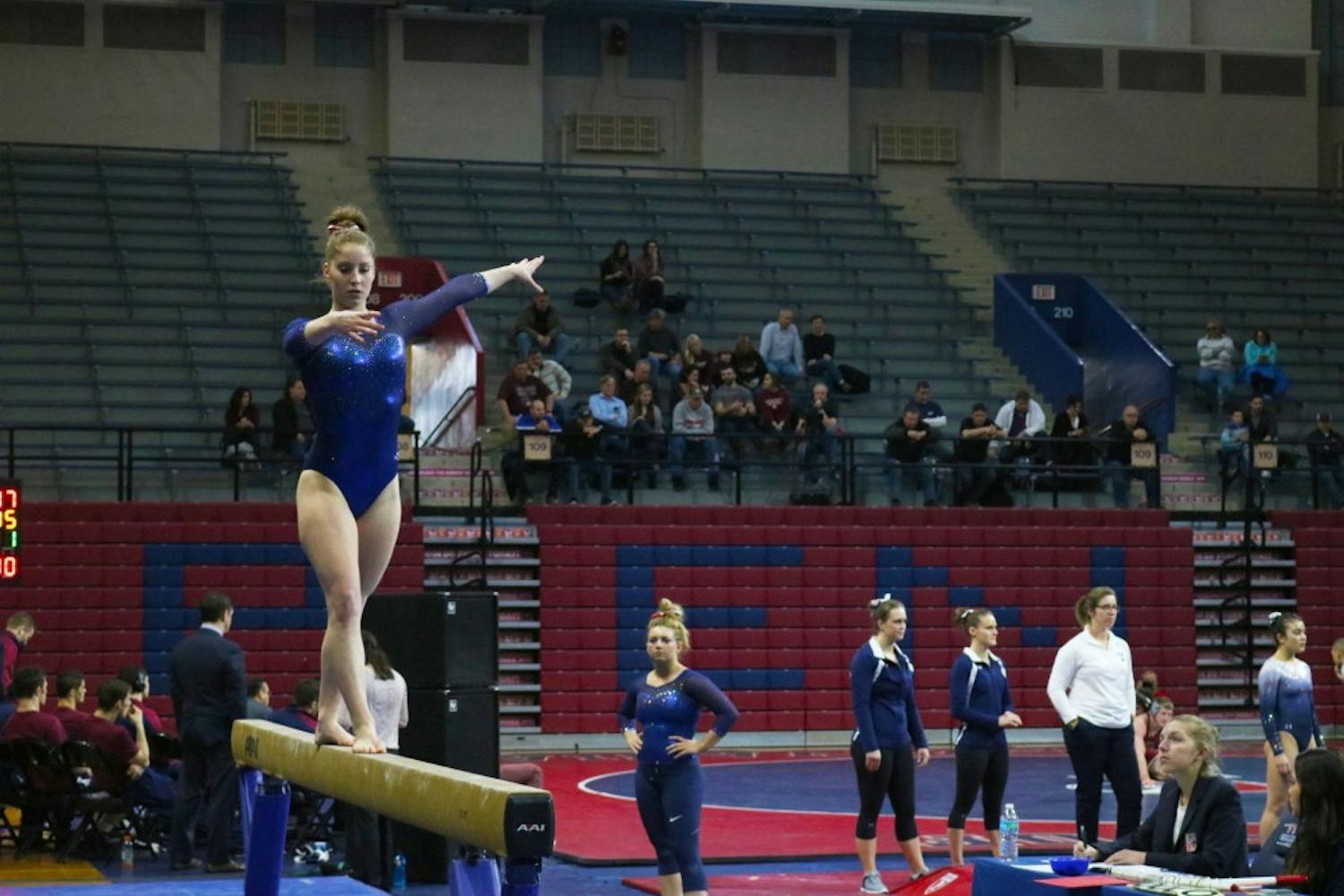 Just a sophomore, Penn gymnastics captain Caroline Moore came in clutch for her team with a remarkable 9.875-point floor performance to seal the Quakers' comeback victory over Yale on Saturday.