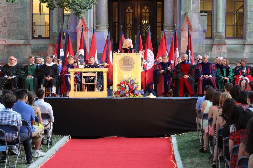 Convocation speeches by President Amy Gutmann (above) and other administrators discussed mental health as a key campus issue.