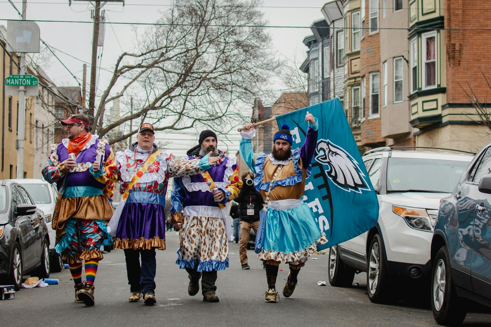 Mummers New Years 2021 Protest Eagles Flag.jpg