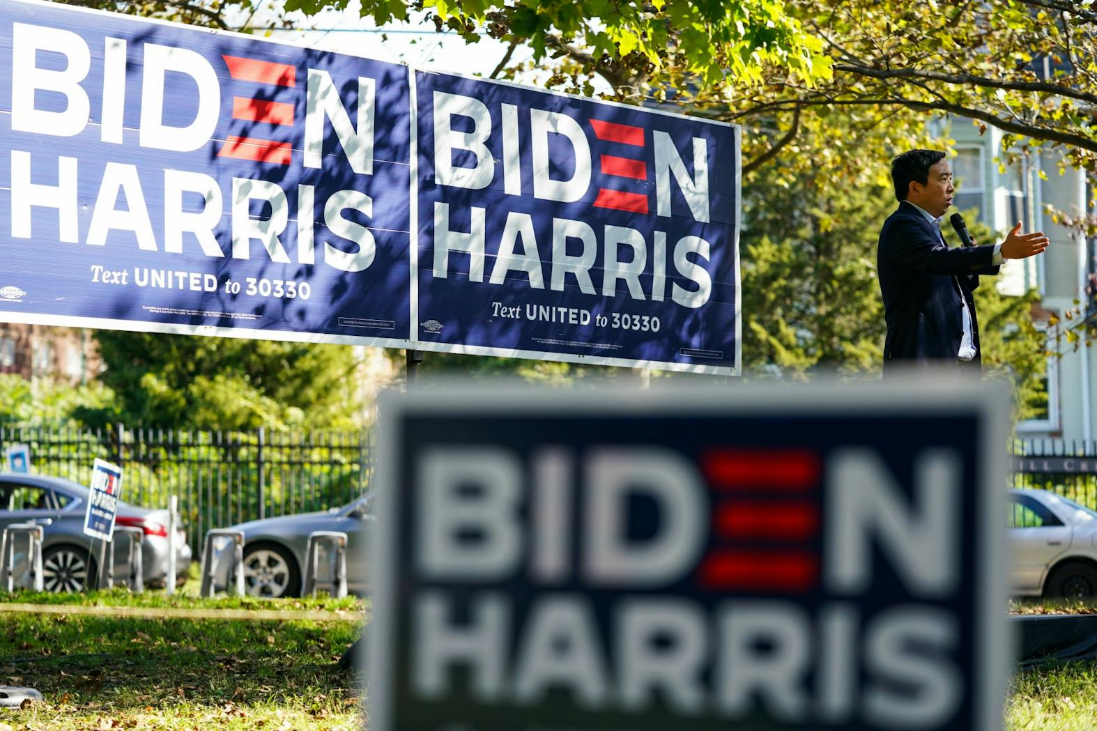 Andrew Yang Biden Harris Campaign Clark Park