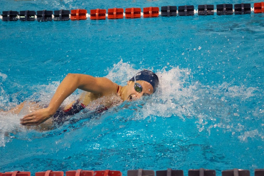 Junior Virginia Burns took home a pair of Ivy titles for Penn women's swimming & diving