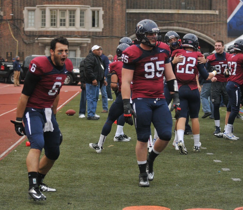 	20-point underdogs, Penn football led Harvard from start to finish on Saturday to win, 30-21, and clinch at least a share of the Ivy League title. 