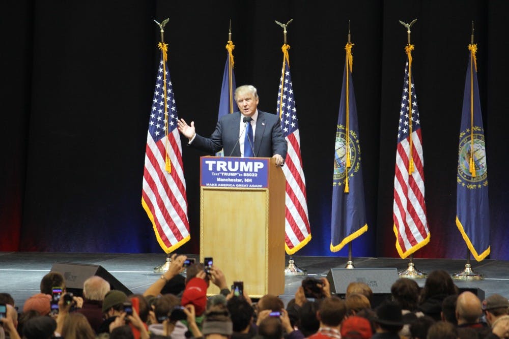 At a rally in Manchester, N.H, 1968 Wharton graduate Donald Trump repeated a supporter's claim that rival Ted Cruz is a "pussy." | Design Editor Ilana Wurman