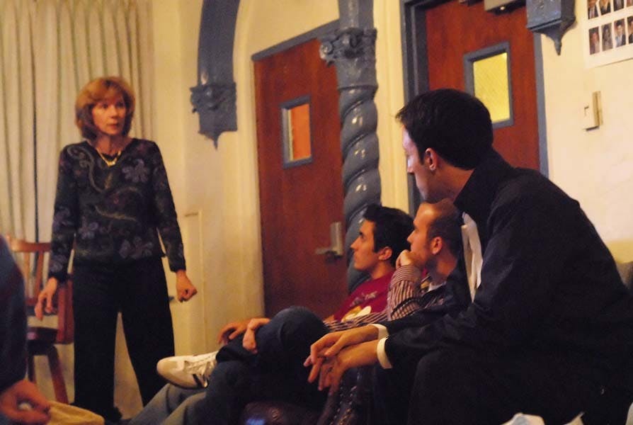 Frat brothers dine with Physics professor