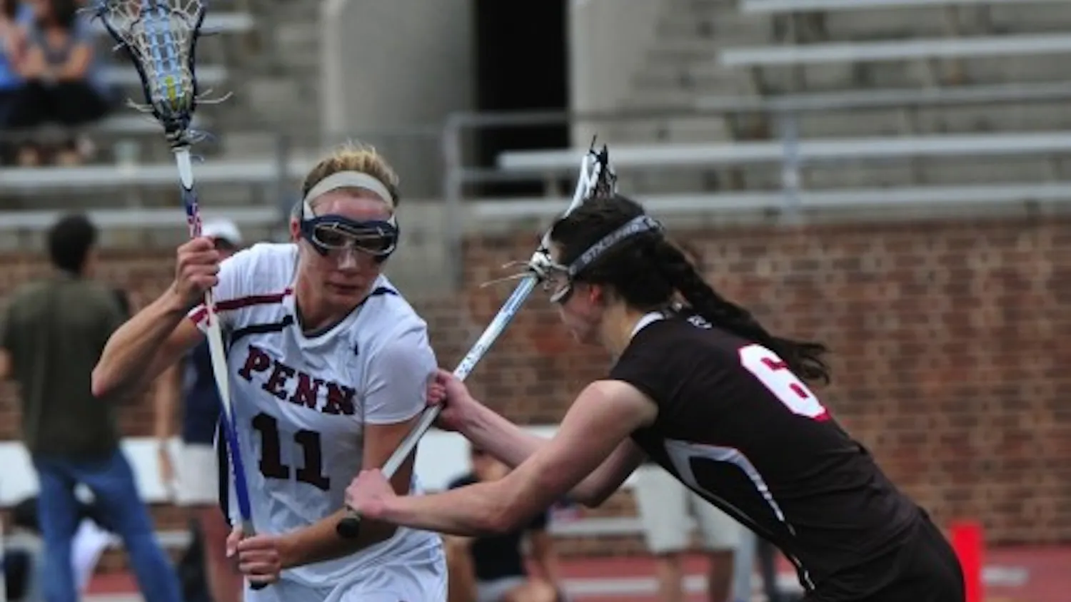 Senior midfielder Maddie Poplawski unanimously won first-team All-Ivy honors last year. Along with fellow midfielder Meredith Cain, she will be in charge of controlling the tempo of the field this season in hopes of helping the team to its fourth straight Ivy League title as well as a national championship in 2013.