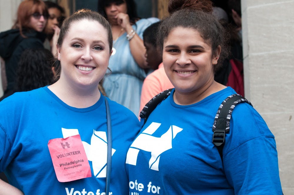 Elizabeth Burdett (left, Chevy Chase, Maryland)“I’m supporting Hillary because it was really difficult watching my mom trying to climb through the ranks in a really male dominated society, and I just think that it’s really time to have a woman president.”Gabriella Rovi (right, Panama City, Panama)“I support Hillary Clinton because as an immigrant I understand how hard it is to work with the United States immigration system, and I think that it should be reformed . . . Maintaining my legal status shouldn’t be this hard.”