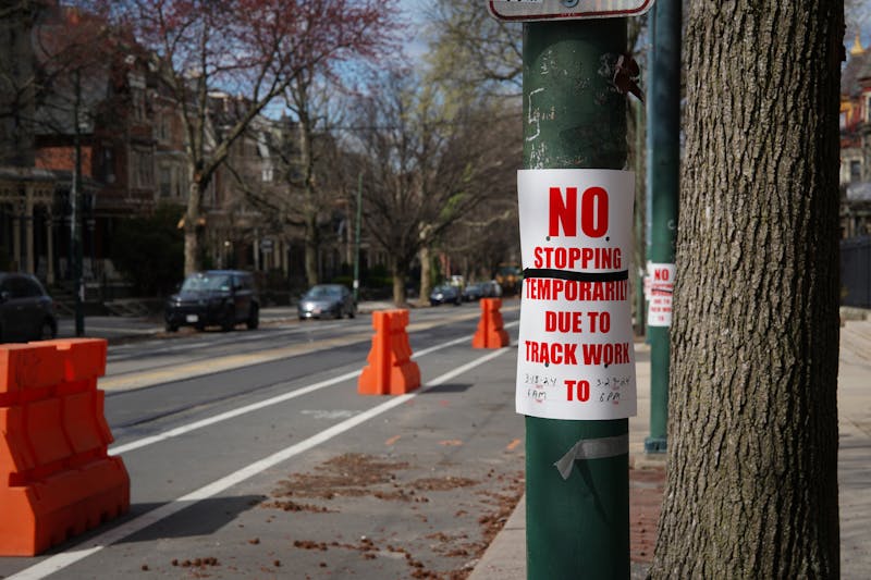 Spruce Street closes near Penn campus for SEPTA Trolley Track Renewal Project