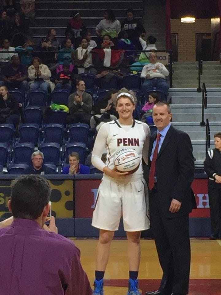 Senior forward Kara Bonenberger was honored before the game for her 1000-point career.