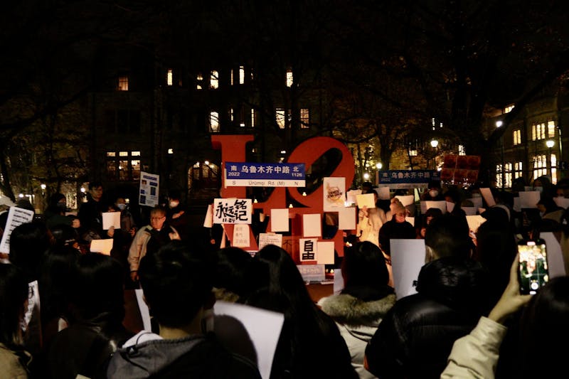 In Photos: Penn community hosts vigil for victims of apartment fire in China