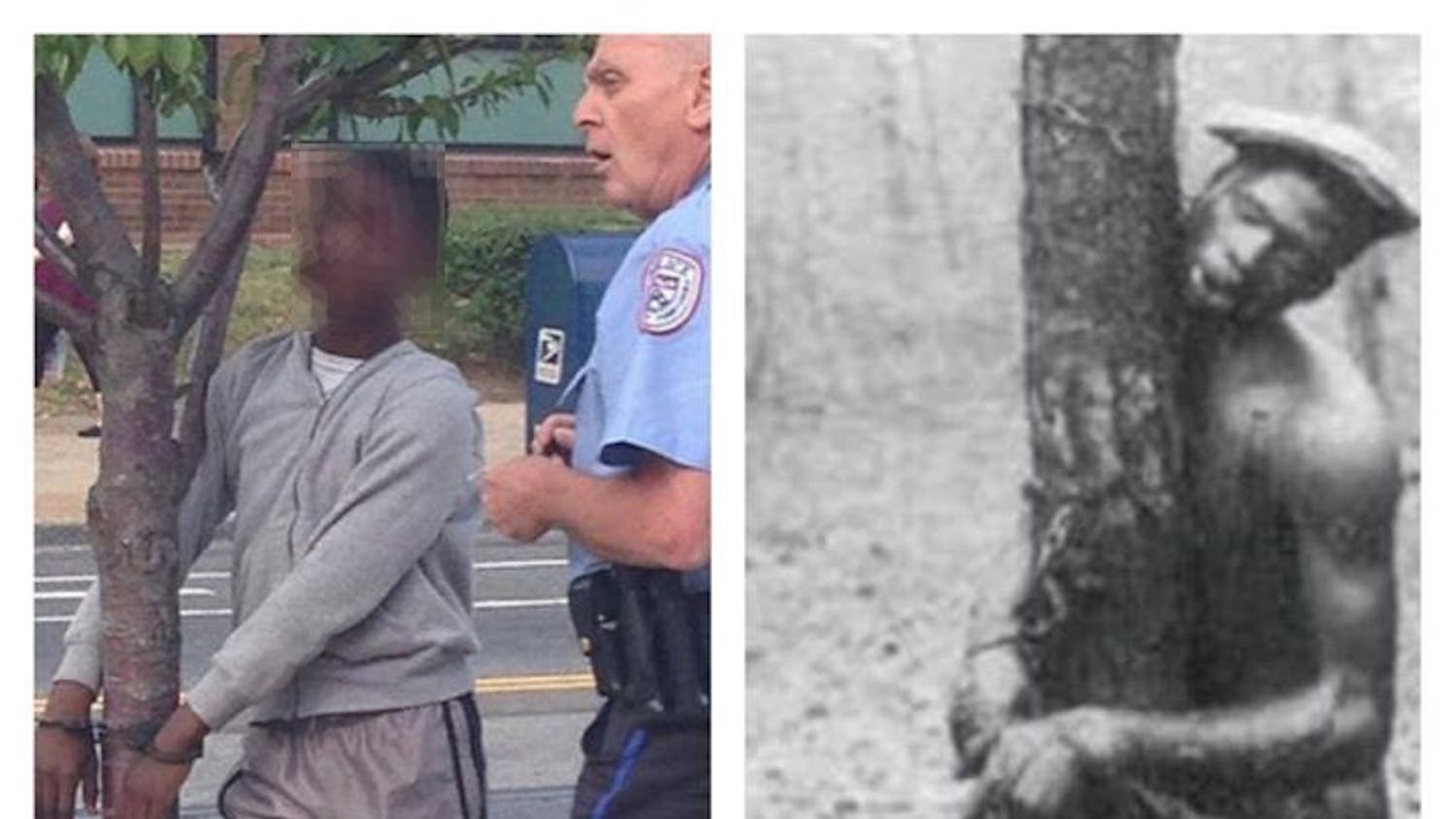 Pulled from Facebook, the boy's face pictured in the photo has been pixelated to protect his identity.