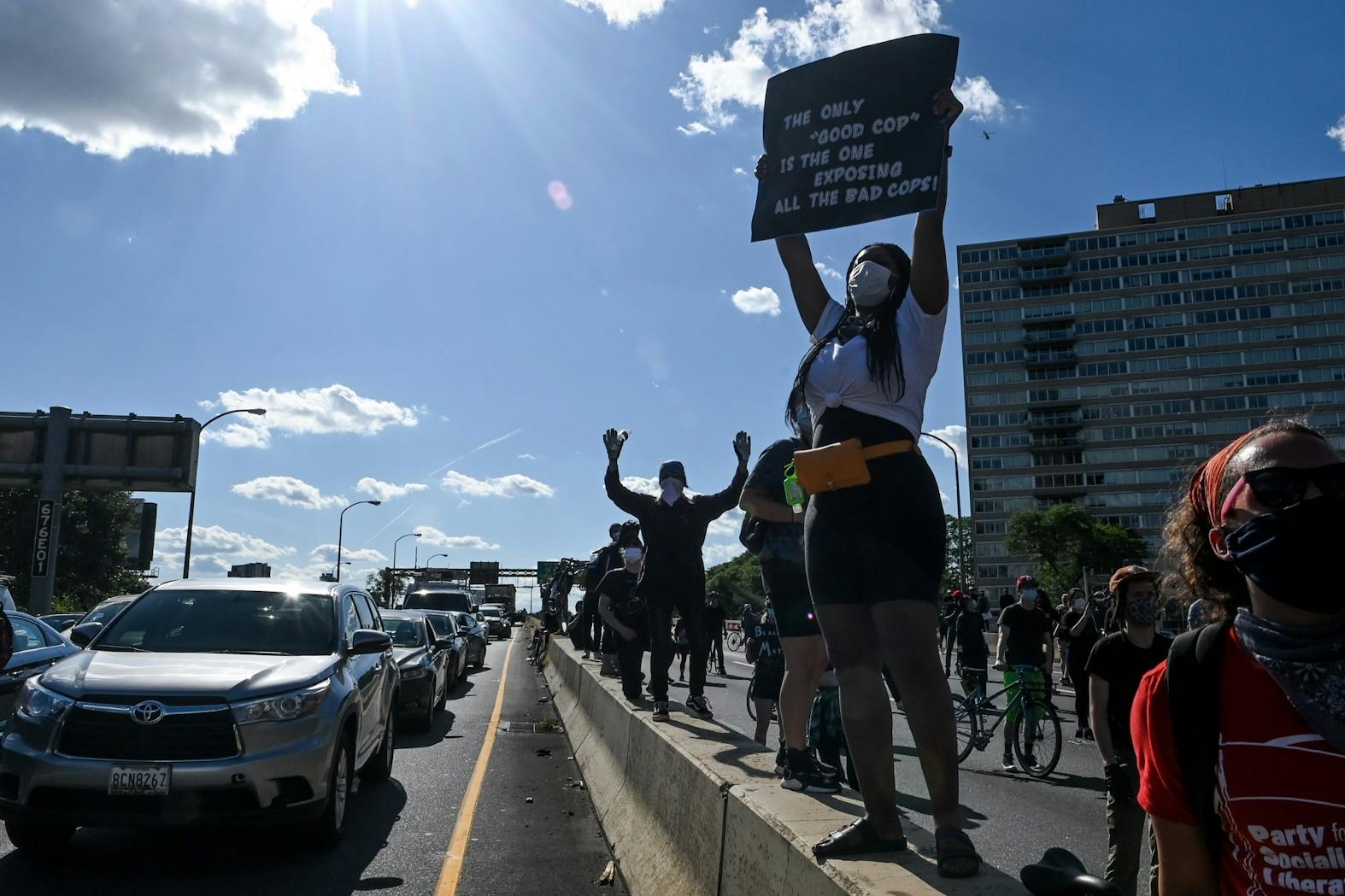 06-01-20 Philadelphia George Floyd Protest Highway I676 Median.jpg