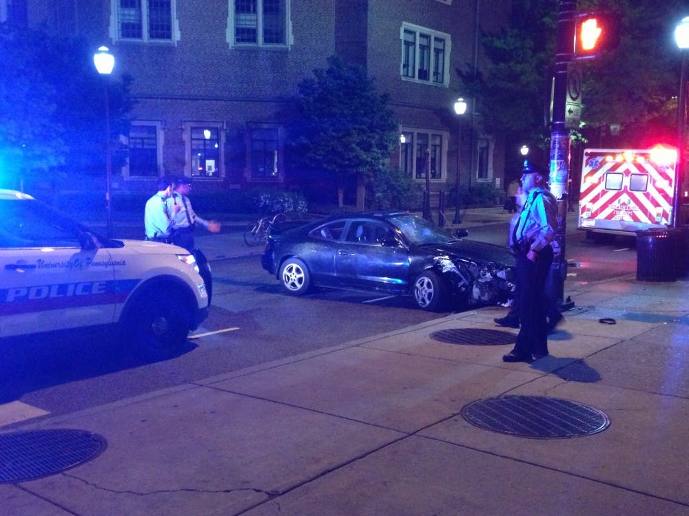 	A car crash occurred Wednesday night at 34th and Walnut streets.