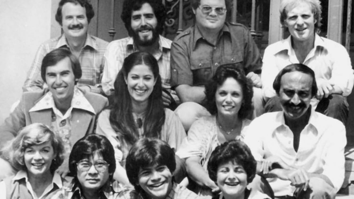 Second row, first from left Stephen MacCarthy is seen here with other winners of the writing contest that was sponsored by FOX in 1978.