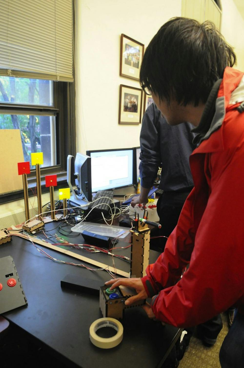 The Mechanical Engineering and Applied Mechanics 4th Annual Grand Gaming Festival Monday evening gave students a chance to play student-made games, including Simon Says, pinball, and Guitar Hero. 