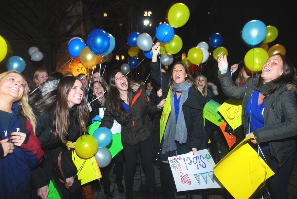 Bid night for sorority recruitment  2013