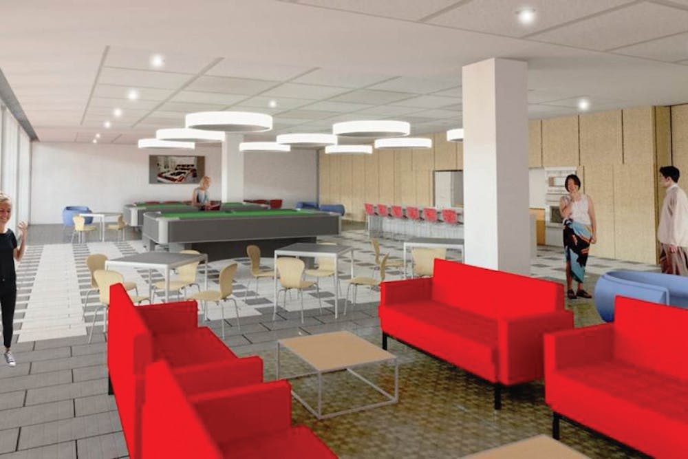 Hill College House Lounge rendering | Courtesy of M+Sa